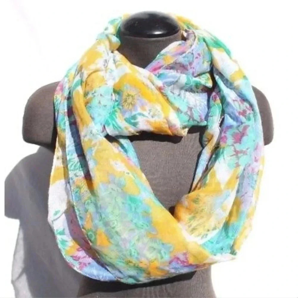 Rikka Flowers Floral Spring Hoop Scarf / Wrap